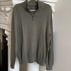 GREAT GIFT NWT! EDDIE BAUER Quarter Zip Pullover..Mint New and Great Looking!